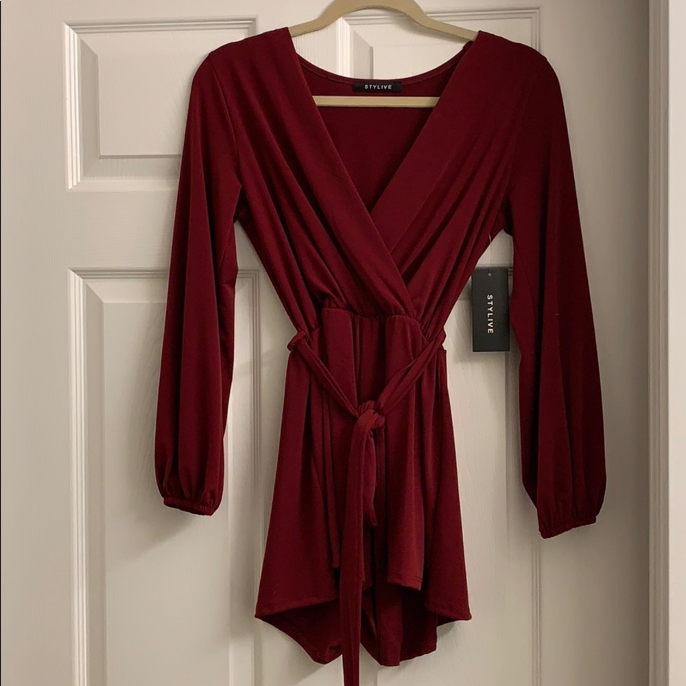 Burgundy Romper
